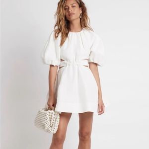 AJE - Psychedelia Cut Out Mini Dress in white